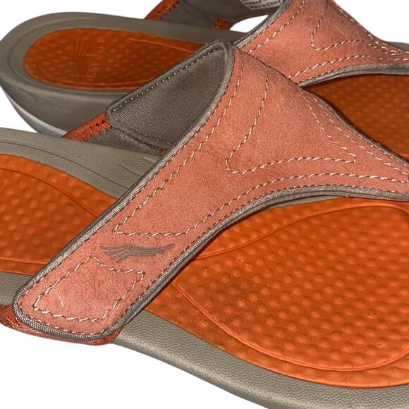 Dansko Orange Leather Thong Sandals Size 40 / 10 - Picture 3 of 11